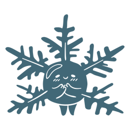 Happy snowflake filled stroke Transparent PNG