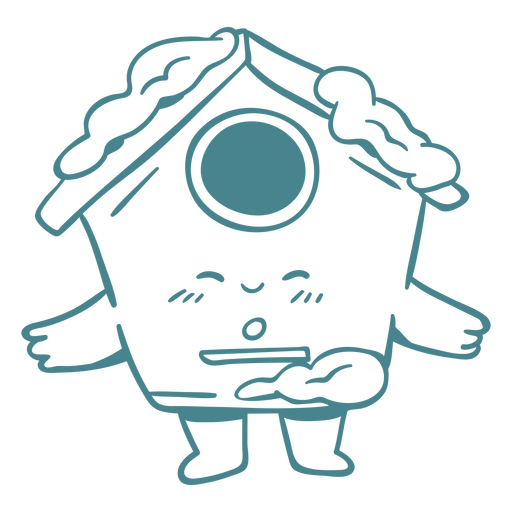 Bird house happy character PNG Design