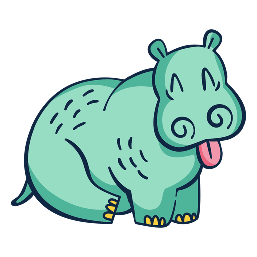 Hippopotamus animal cartoon PNG Design