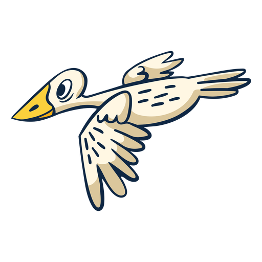 Flying eagull bird cartoon PNG Design