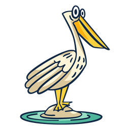 Funny pelican color stroke PNG Design