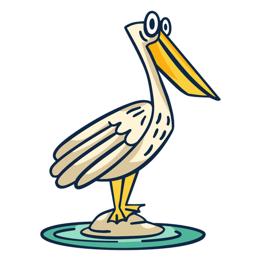 Funny pelican color stroke PNG Design