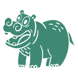 Smiling hippo cut out PNG Design
