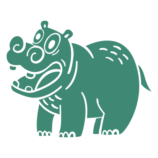 Smiling hippo cut out PNG Design