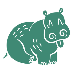 Hippo with tongue out cut out Transparent PNG