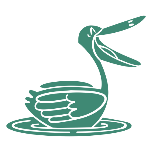Pelican with mouth open cut out PNG Design