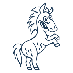 Standing horse cartoon stroke PNG Design Transparent PNG