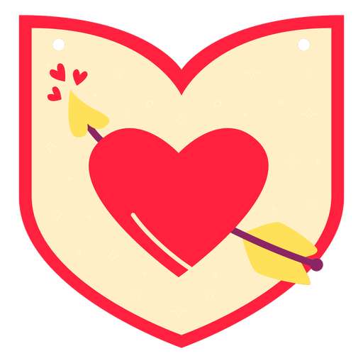 Arrow heart badge semi flat