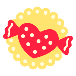 Heart shaped candy flat PNG Design