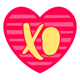 XO heart design flat  PNG Design
