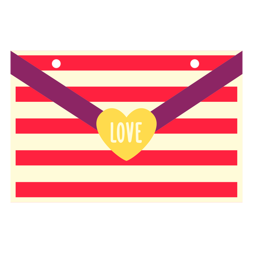 Liebesbrief zum Valentinstag flach PNG-Design