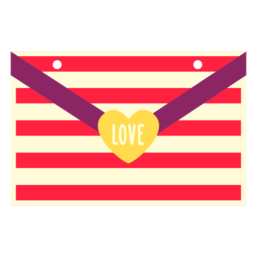 Valentine's love letter flat PNG Design