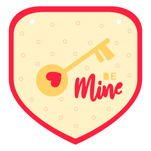 Be mine valentine's badge flat PNG Design