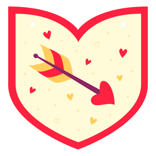 Arrow heart badge flat 