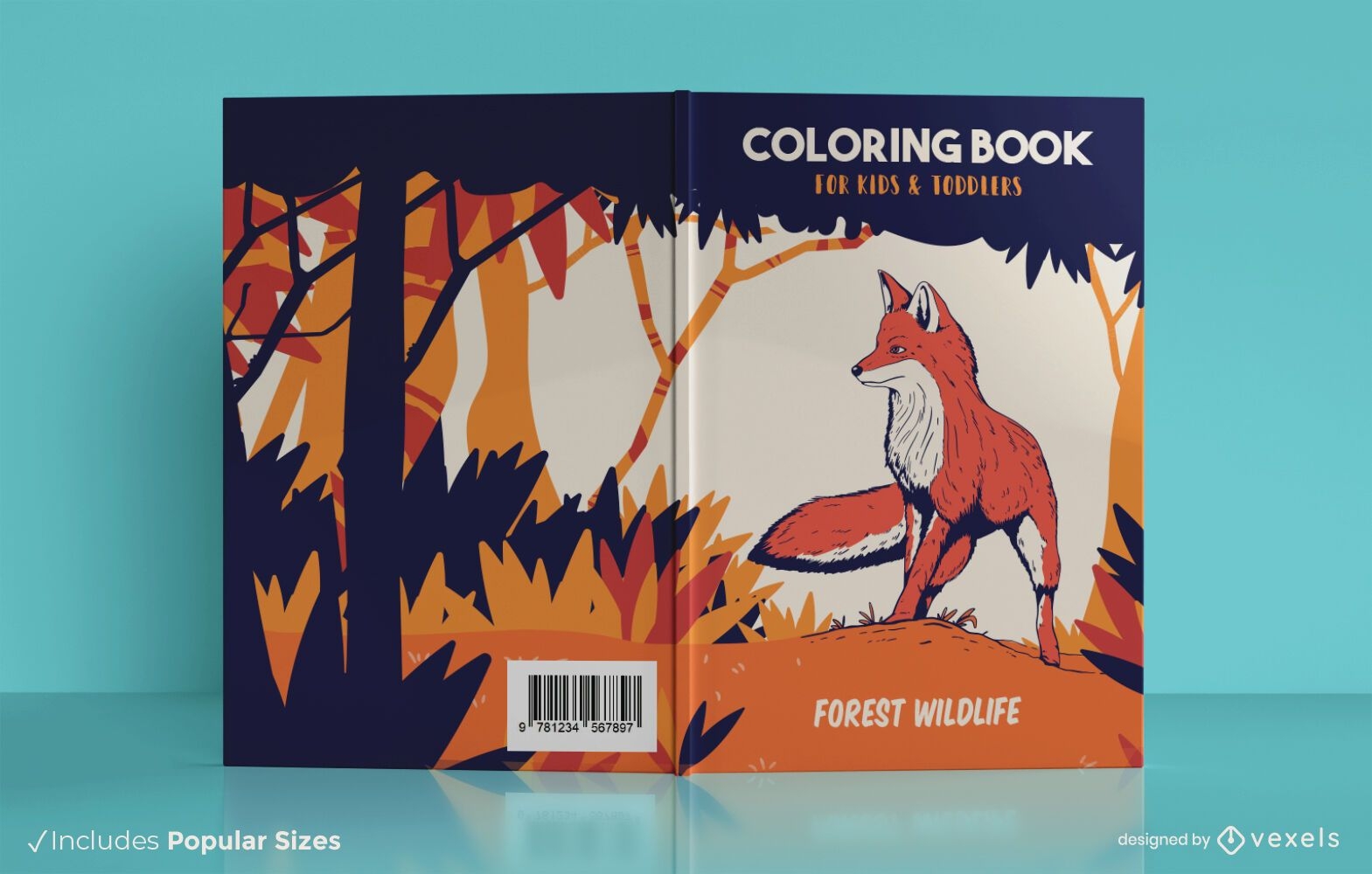 Design da capa do livro sobre a vida selvagem da floresta