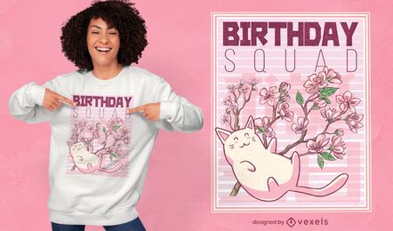 Diseño de camiseta de escuadrón de cumpleaños