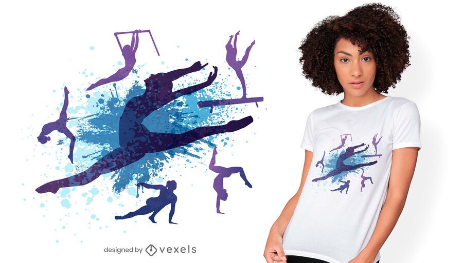 Gymnast silhouettes t-shirt design Gymnast silhouettes t-shirt design