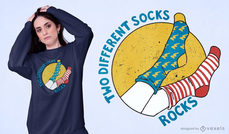 Two different socks t-shirt design Two different socks t-shirt design