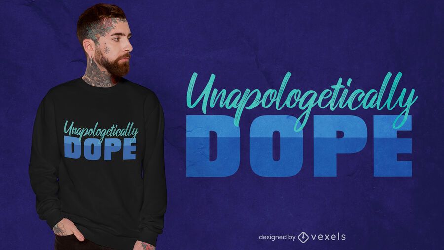 Diseño de camiseta con cita sin disculpas Diseño de camiseta con cita sin disculpas