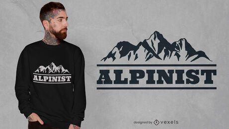 Design de camiseta com citações de alpinista da montanha