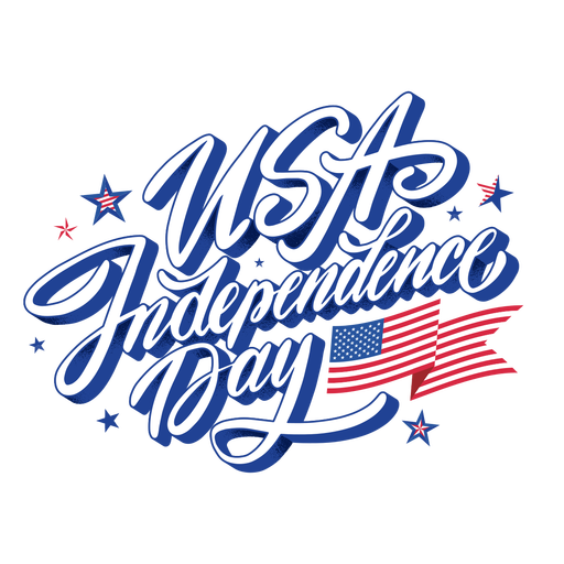 USA independence day quote lettering