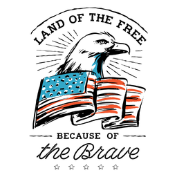 Land of the free quote color stroke PNG Design