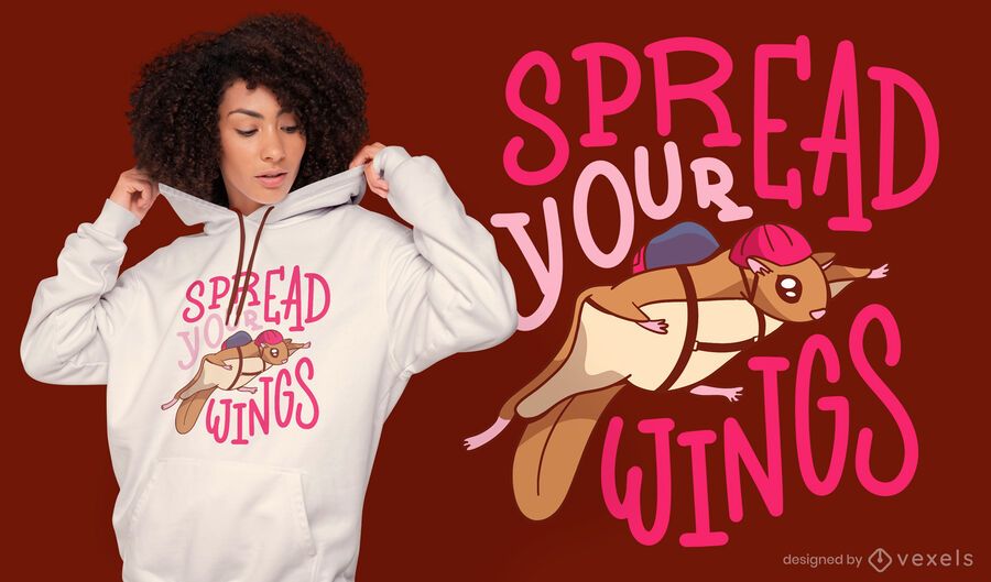 Diseño de camiseta con cita de ardilla voladora Diseño de camiseta con cita de ardilla voladora