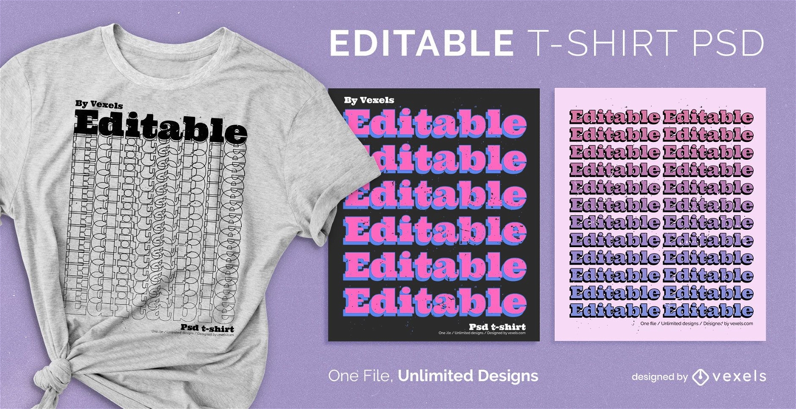 Repetition text scalable t-shirt psd