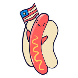 American hot dog cute PNG Design