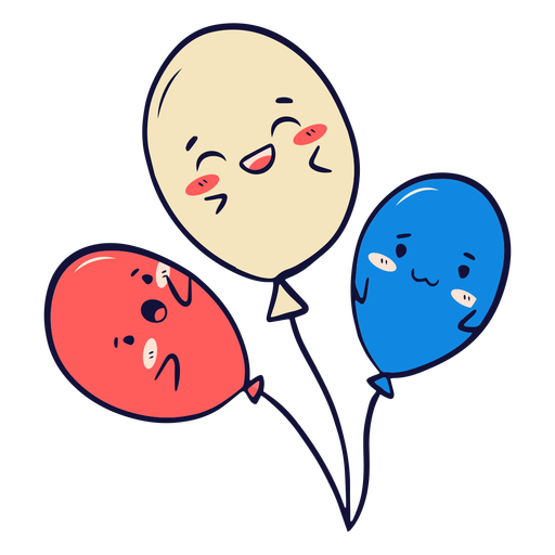 Cute red white and blue balloons