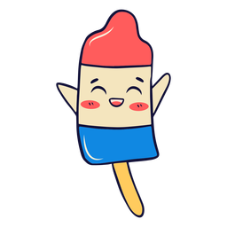 American ice cream cute PNG Design