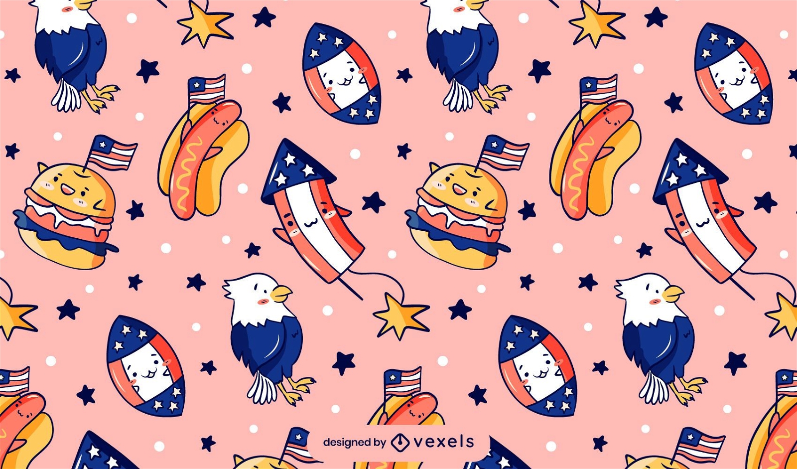 Independence day seamless pattern