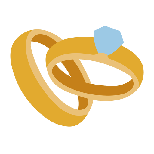 Wedding ring flat PNG Design