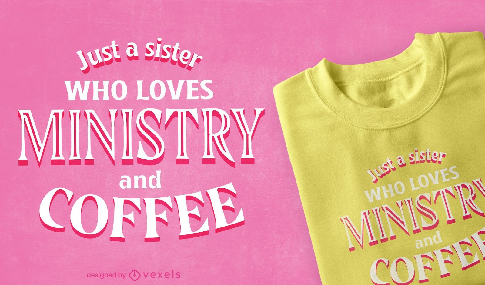 Dise?o de camiseta de cita de ministerio y caf?.