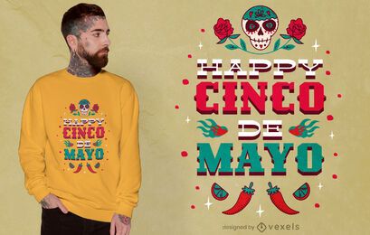 Diseño de camiseta Happy Cinco de Mayo Diseño de camiseta Happy Cinco de Mayo