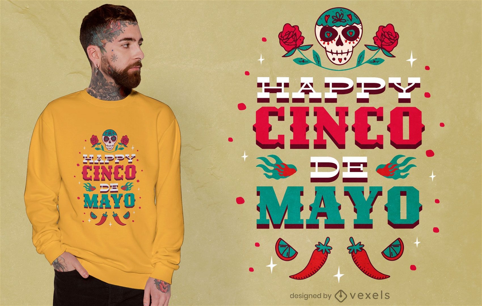 Design de t-shirt feliz Cinco de Mayo