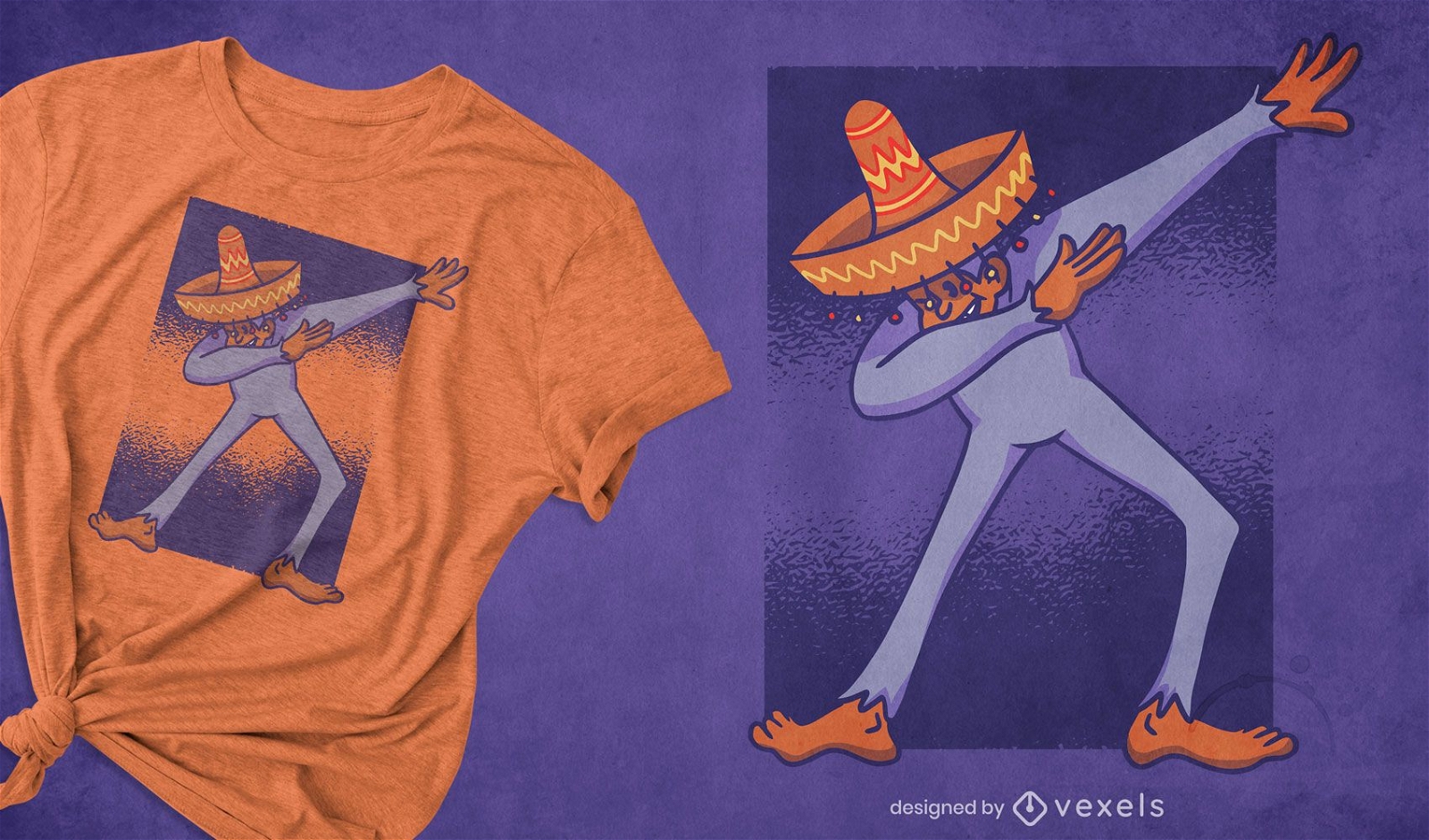 Bigfoot mit Sombrero-Tupfer-T-Shirt-Design