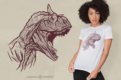 Carnotaurus dinosaur face t-shirt design