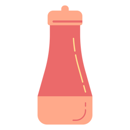 Ketchup jar color stroke PNG Design