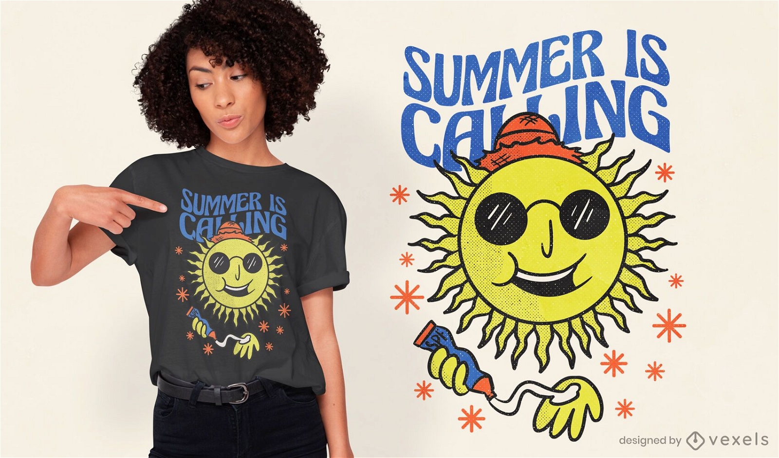 Der Sommer nennt T-Shirt Design