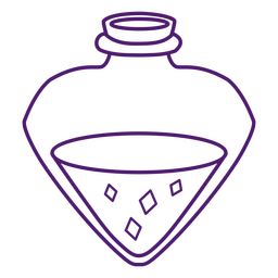 Magical potion bottle stroke Transparent PNG