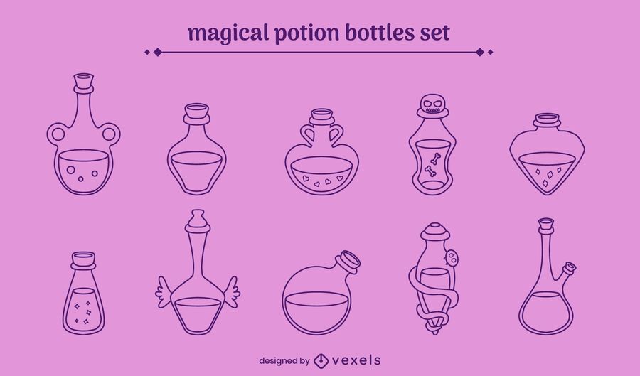 Conjunto de trazos de pociones mágicas Conjunto de trazos de pociones mágicas