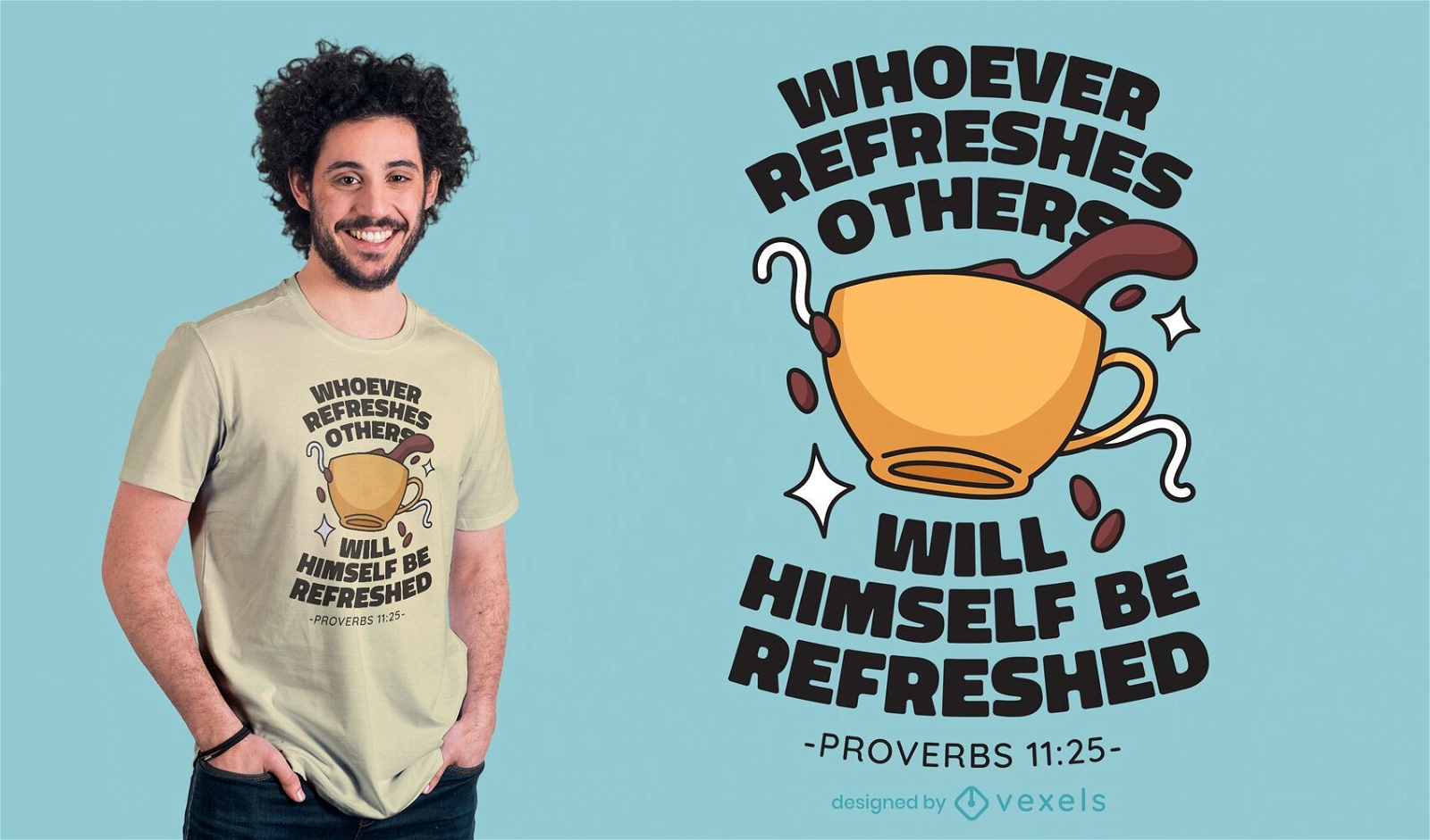 Design de t-shirt do provérbio do café