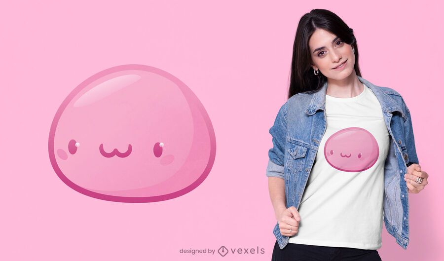 Kawaii pink Japanese mochi t-shirt design Kawaii pink Japanese mochi t-shirt design