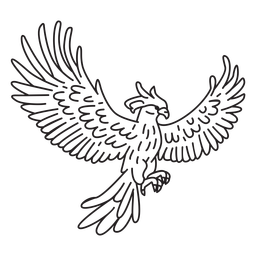 Phoenix with spread wings stroke PNG Design