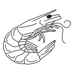 Garnelen gewellter Strich PNG-Design