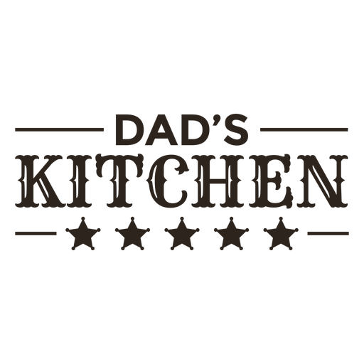 Dad's kitchen label filled stroke PNG Design