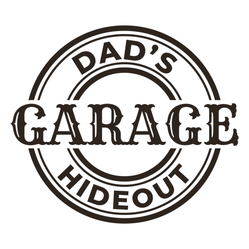 Dad's garage hideout label stroke