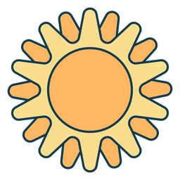 Sun geometric color stroke simple PNG Design