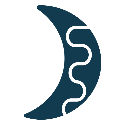 Crescent moon geometric cut out element PNG Design